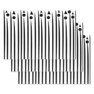 Black and White Circle Triangle Stripe Pattern  Sheets