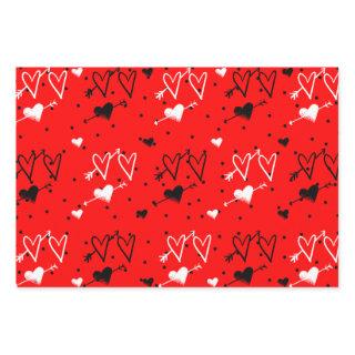 Black And White Cupids Heart Pattern   Sheets