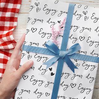 Black and White Custom Greeting Hearts Pattern