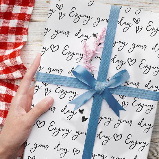 Black and White Custom Greeting Hearts Pattern