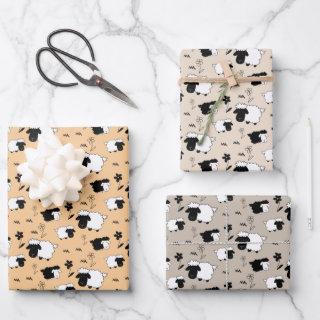 Black and White Cute Sheeps Illustration   Sheets