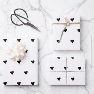 Black And White Cute Tiny Hearts Minimalist   Sheets