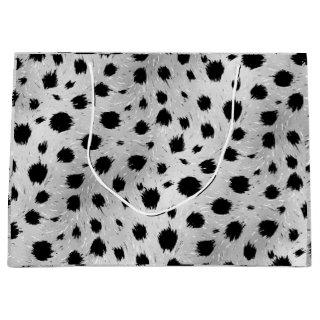 Black and White Dalmatian Spots Pattern Large Gift Bag