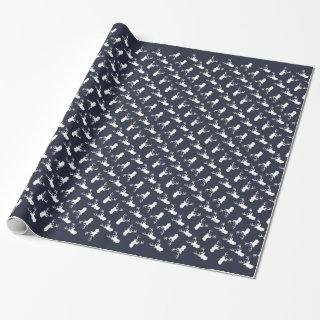 Black and White Deer Head Silhouette pattern