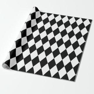 Black and white diamond harlequin pattern custom