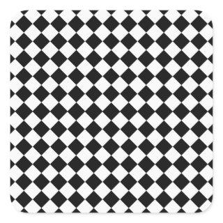 Black And White Diamond Pattern by Shirley Taylor Square Sticker