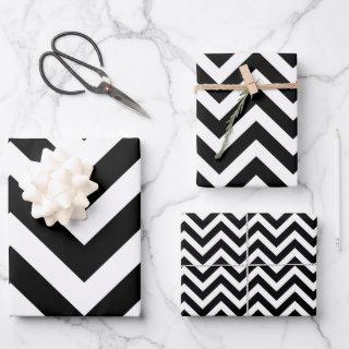 Black and White Different Sizes Chevron  Sheets