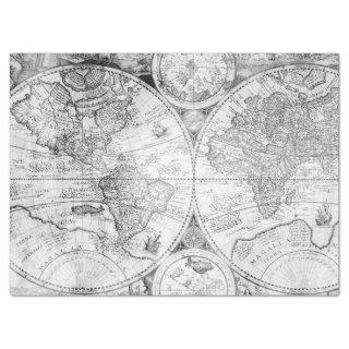 Black and White Digital Map Series Design 5 Tissue Paper