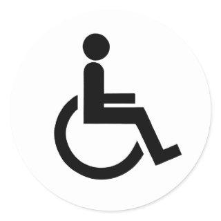 Black and White disabled handicap symbol          Classic Round Sticker