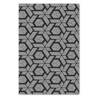 Black and white dotted geometric pattern wrapping  tissue paper