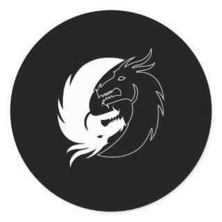 Black And White Dragon Yin Yang Harmony Taoism Gif Classic Round Sticker