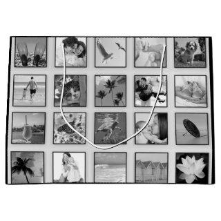 Black and White Filtered Photo Collage Large Gift Bag