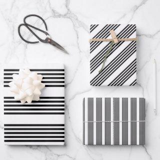 Black and white five stripe pattern  sheets
