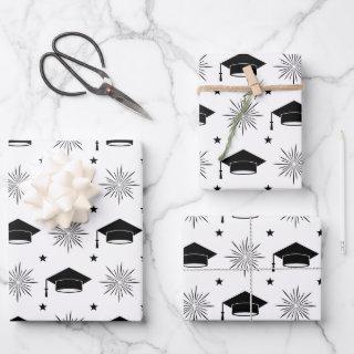Black and White Graduation Cap Pattern  Sheets