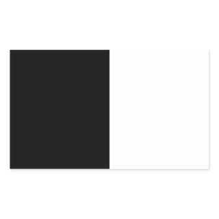 Black And White Half and Half graphic Rectangular Sticker
