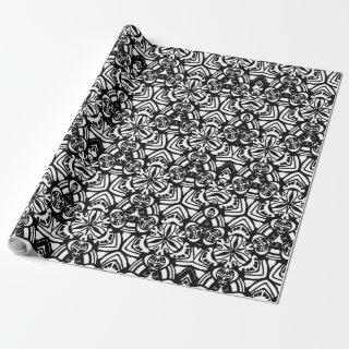 black and white intricate pattern symmetry art Wra