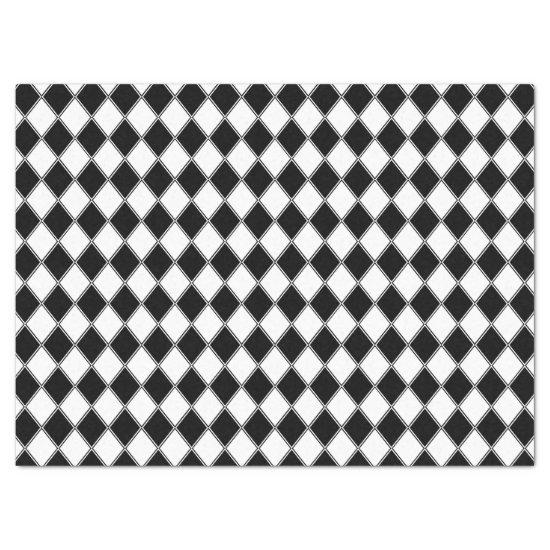 Black and White Jester Harlequin Tissue Paper
