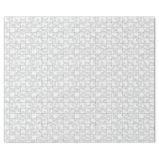 Black and white jigsaw puzzle repeating pattern