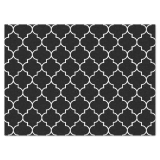 Black And White Latticework, Quatrefoil, Trellis Tissue Paper