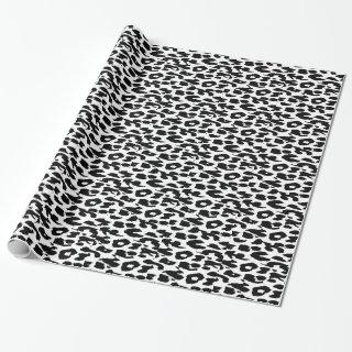 Black and White Leopard Print Skin Fur