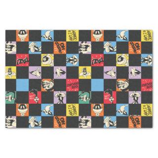 Black and White LOONEY TUNES™ in Colorful Checker Tissue Paper