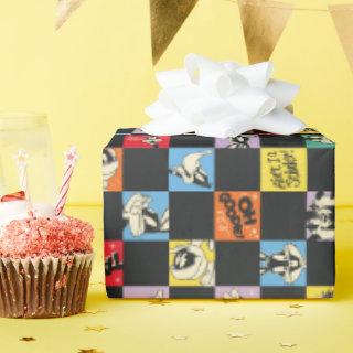 Black and White LOONEY TUNES™ in Colorful Checker