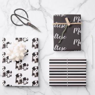 Black and White Maltese Puppy Dog  Sheets