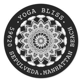 Black and White Mandala Address Label