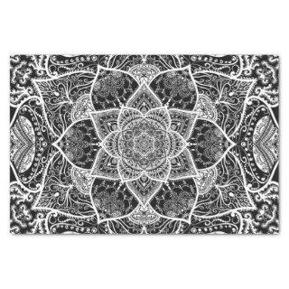 Black and White Mandala - Loergann in Raven Tissue Paper