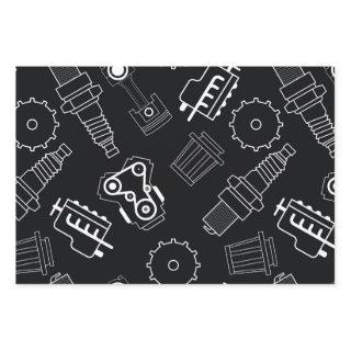 Black and white mechanical auto parts pattern  sheets