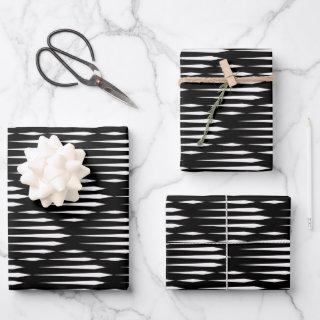 Black and White modern abstract line pattern  Sheets