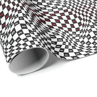 Black and White Modern Retro Distorted Checkered