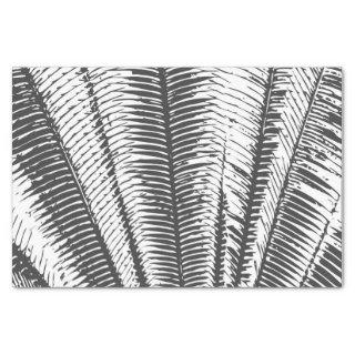 Black and White Modern Tropical Palm Fronds Tissue Paper