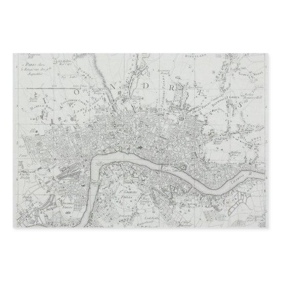 Black and White Old London City Map  Sheets