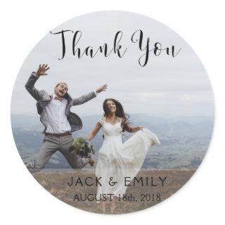 Black and White Photo Thank You Photo Sticker