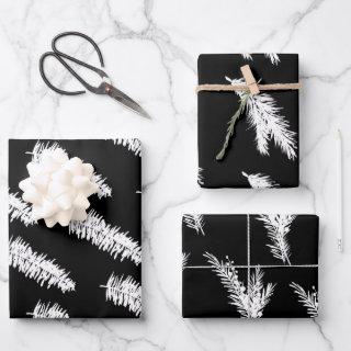 Black And White Pine Spruce Branches  Sheets