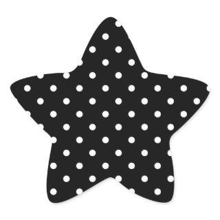 Black and white Polka Dots Star Sticker