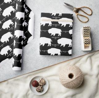 Black and White Rustic Buffalo Custom Message