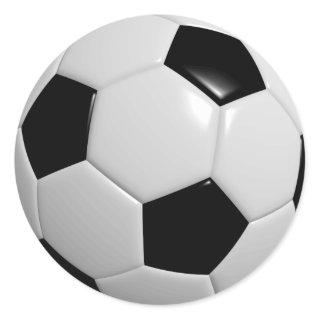 Black and White Soccer Ball Classic Round Sticker