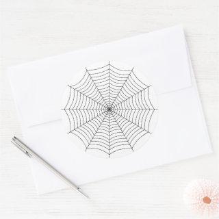 Black and White spider web Halloween pattern Classic Round Sticker