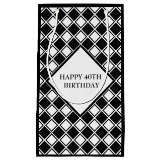 Black And White Squares Small Gift Bag