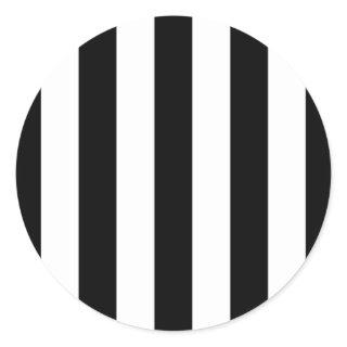 Black and White Stripes, Striped Pattern, Lines Classic Round Sticker