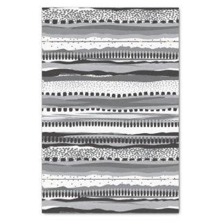 Black and white tribal geometric shapes pattern tissue paper