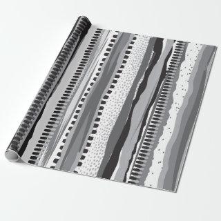 Black and white tribal hand drawn pattern