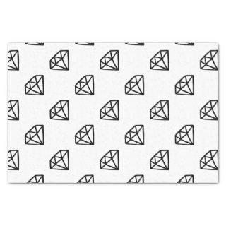 Black and white version of diamond tissue paper