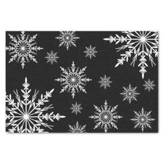 Black and White Winter Snowflakes Tissue Paper