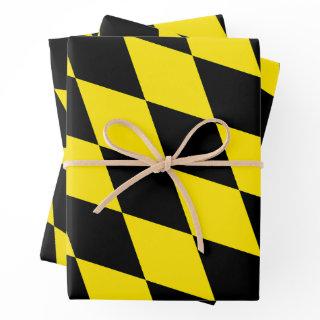 Black and Yellow Bavaria Diamond Flag Pattern  Sheets