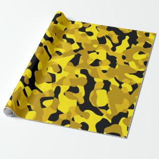 Black and Yellow Camouflage Print Pattern