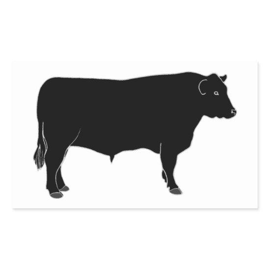 Black Angus Bull Rectangular Sticker