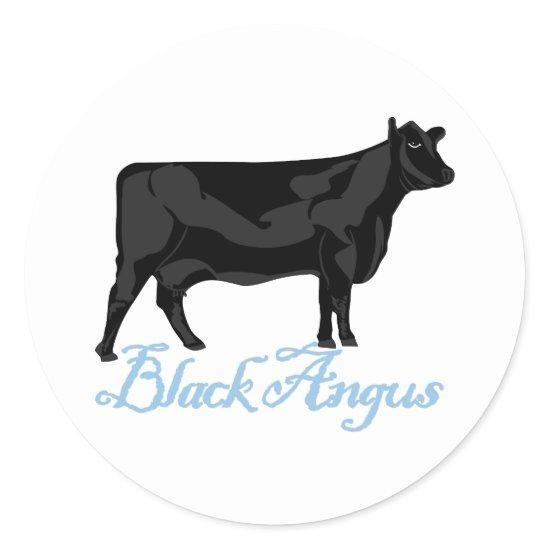 Black Angus Classic Round Sticker